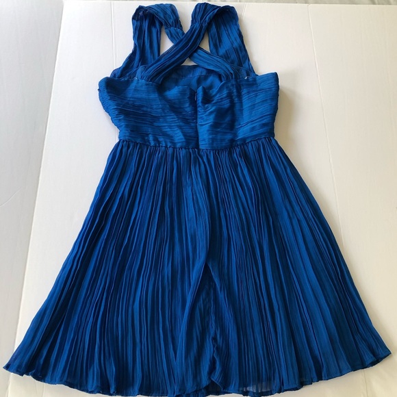 NWOT BB Dakota Chiffon Evening Cocktail Dress Royal Blue never worn size 6 - Picture 4 of 16